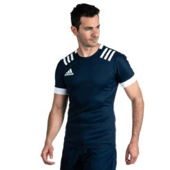 ADIDAS Men's Rugby Short-Sleeved Jersey 3S - Blue -Ball Sports Shop k008aaf930fb54ad2f1ed53f33737aa6b