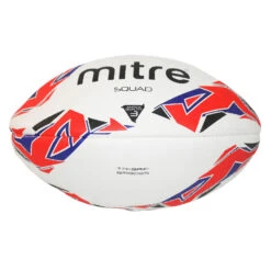 Mitre Squad Rugby Ball (White/Red/Blue) -Ball Sports Shop k03ab16a2cfe5e5b5a3183a0e6d247052