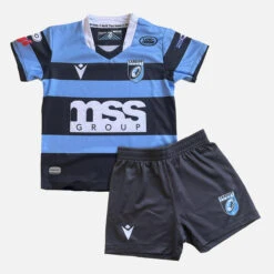 Macron Cardiff Rugby Kids Home Rugby Kit 58555814 Blue