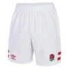 UMBRO England Rugby Mens 22/23 Replica Home Shorts (White/Claret Red)
