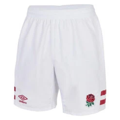 UMBRO England Rugby Mens 22/23 Replica Home Shorts (White/Claret Red)