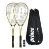 Prince Power Rebel Ti Squash Racket Twin Set, Inc Covers & 3 Squash Balls