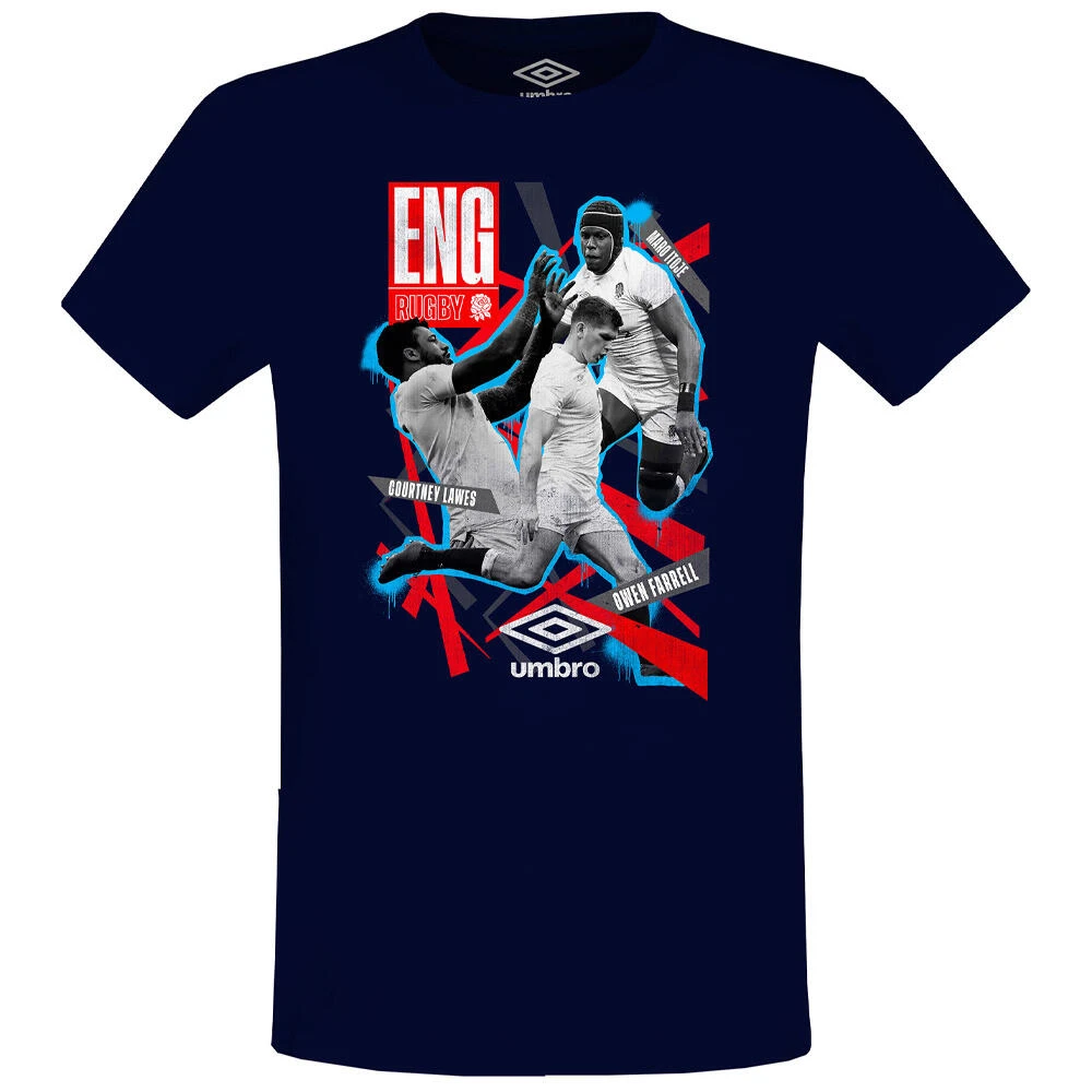 UMBRO Mens Grafitti England Rugby TShirt (Navy) 1 UMBRO Mens Grafitti England Rugby TShirt (Navy)