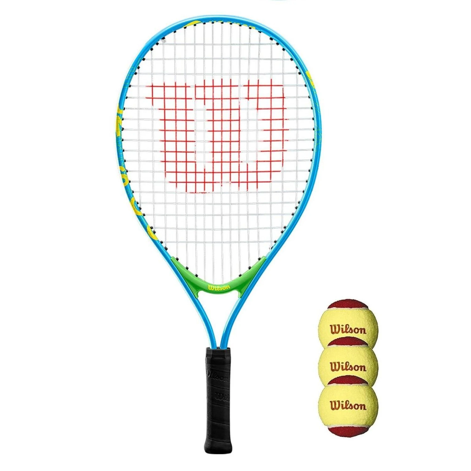 Wilson US Open 21" Junior Tennis Racket + 3 Beginner Tennis Balls 1 Wilson US Open 21" Junior Tennis Racket + 3 Beginner Tennis Balls