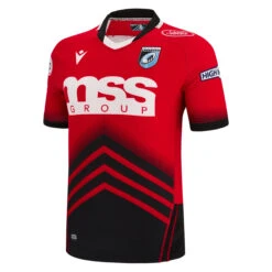 Macron Cardiff Rugby Mens Away Rugby Shirt 58554481 Red