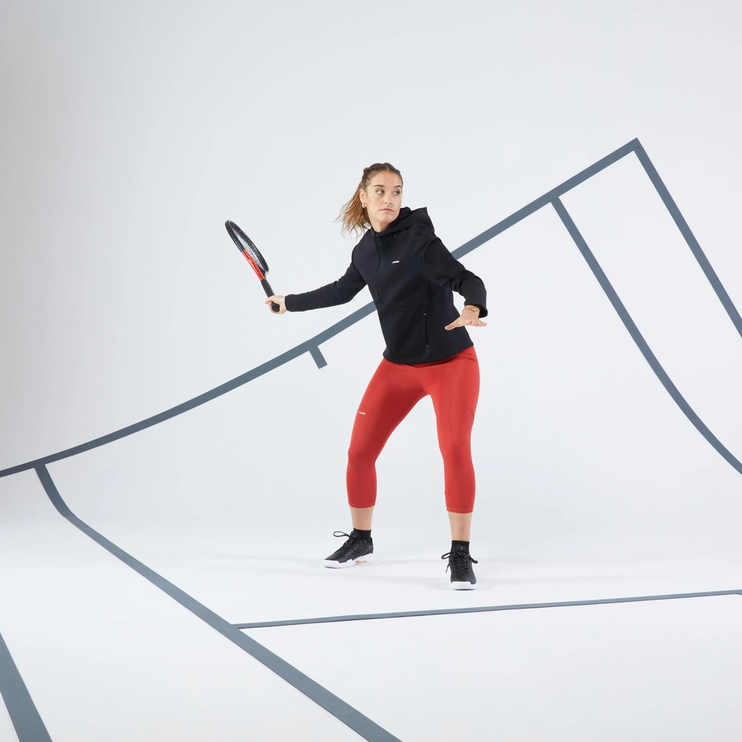 Artengo Women's Tennis Half-Zip Quick-Dry Soft Hoodie Dry 900 2 Artengo Women's Tennis Half-Zip Quick-Dry Soft Hoodie Dry 900 - Image 2