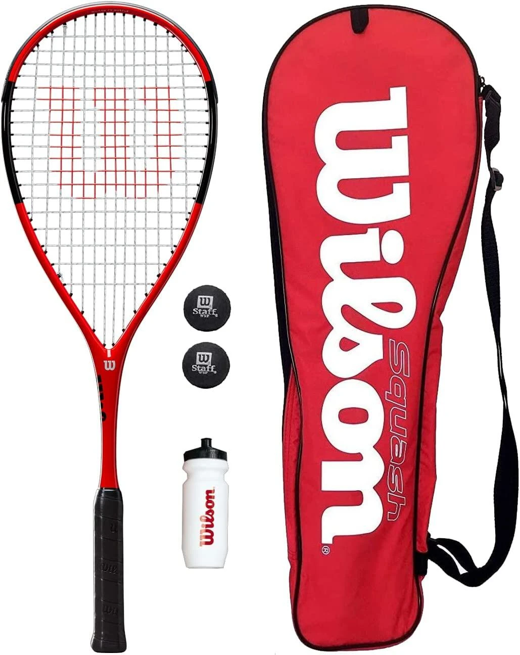 Wilson Squash Racket Set With Balls, Waterbottle & Carrycase 1 Wilson Squash Racket Set With Balls, Waterbottle & Carrycase