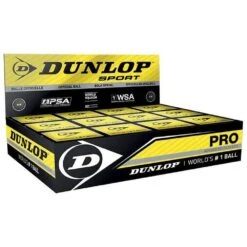 Dunlop Pro Squash Balls (Pack Of 12) (Yellow/Black)