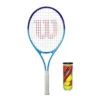 Wilson Ultra Blue 25 Tennis Racket + Protective Cover & 3 Tennis Balls