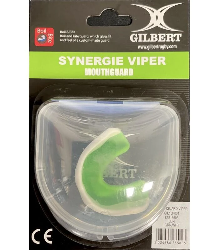 Gilbert Viper Mouthguard - Green / White 2 Gilbert Viper Mouthguard - Green / White - Image 2