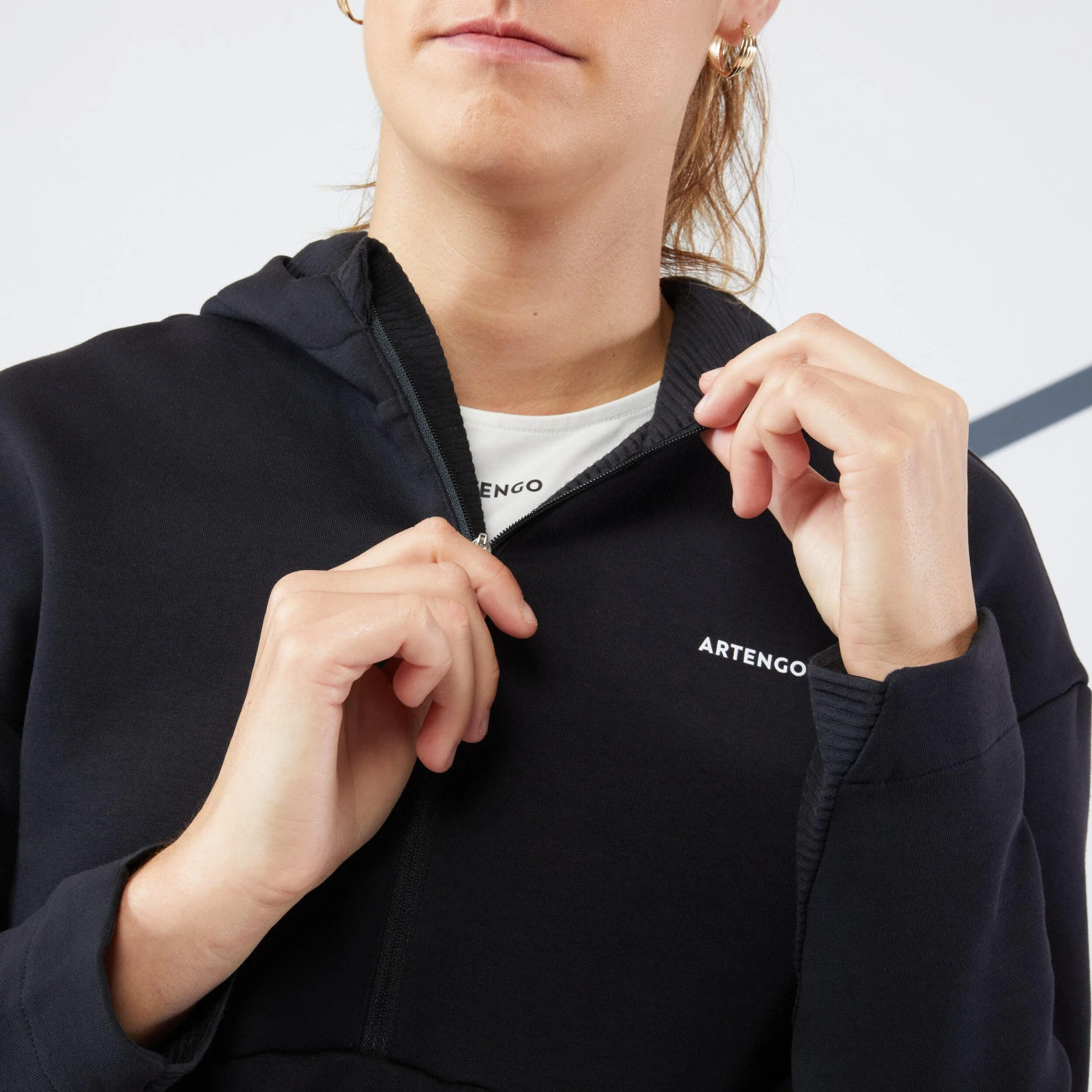 Artengo Women's Tennis Half-Zip Quick-Dry Soft Hoodie Dry 900 3 Artengo Women's Tennis Half-Zip Quick-Dry Soft Hoodie Dry 900 - Image 3