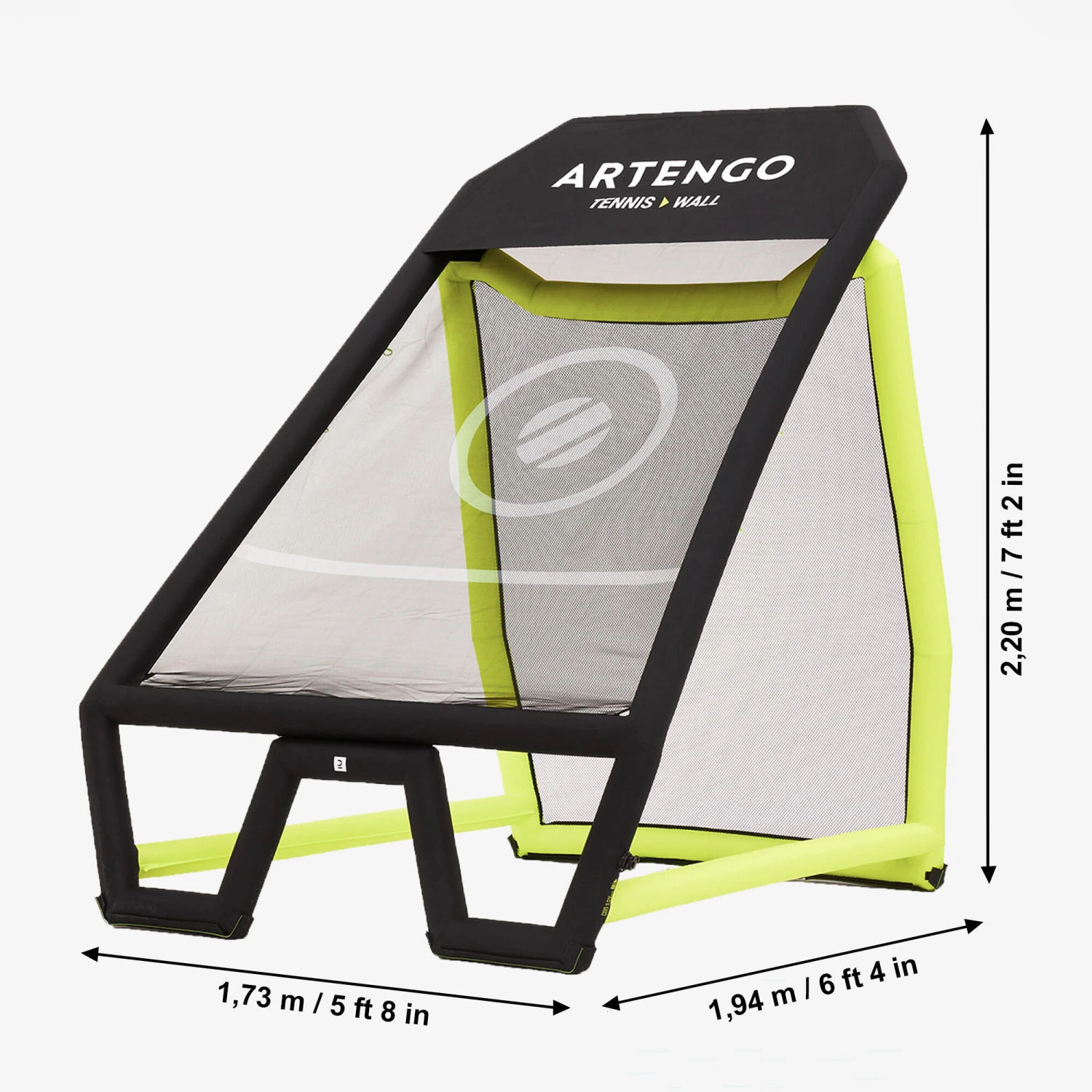 Artengo Compact Two-Sided Tennis Training Wall - Black/Yellow 2 Artengo Compact Two-Sided Tennis Training Wall - Black/Yellow - Image 2