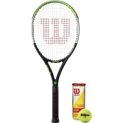 Wilson Blade Feel 100 Graphite Tennis Racket & 3 Tennis Balls