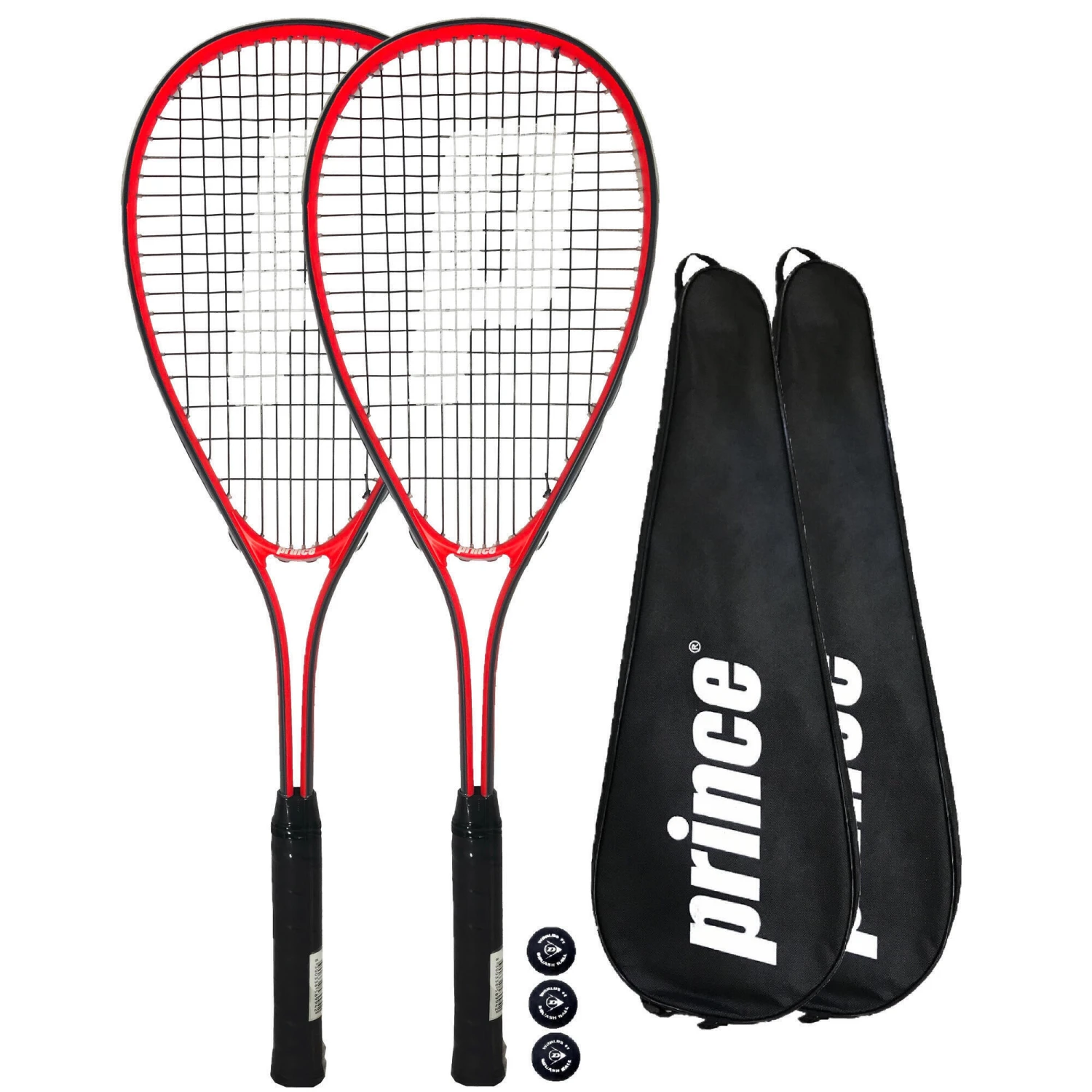 Prince Power Warrior Ti Squash Racket Twin Set, Inc Covers & 3 Squash Balls 1 Prince Power Warrior Ti Squash Racket Twin Set, Inc Covers & 3 Squash Balls