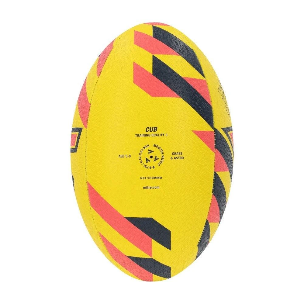 Mitre Cub Mini Rugby Ball (Yellow/Black) 2 Mitre Cub Mini Rugby Ball (Yellow/Black) - Image 2