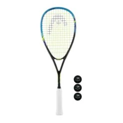 Head IG Cyano Squash Racket + 3 Squash Balls