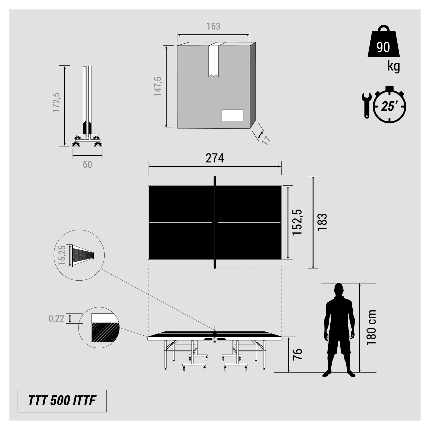 ITTF Approved Club Table Tennis Table TTT 500 3 ITTF Approved Club Table Tennis Table TTT 500 - Image 3
