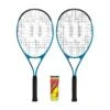 Wilson Ultra Power XL Tennis Racket Twin Set & 3 Tennis Balls