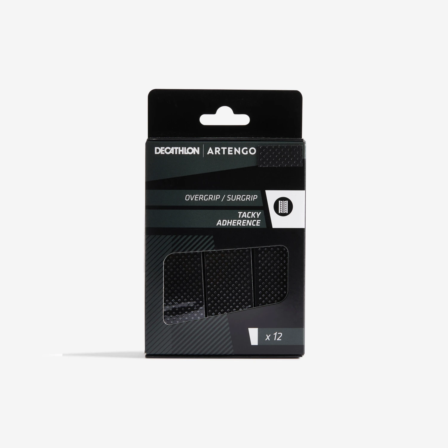 Artengo Tennis Tacky Overgrip X 12 - Black 1 Artengo Tennis Tacky Overgrip X 12 - Black