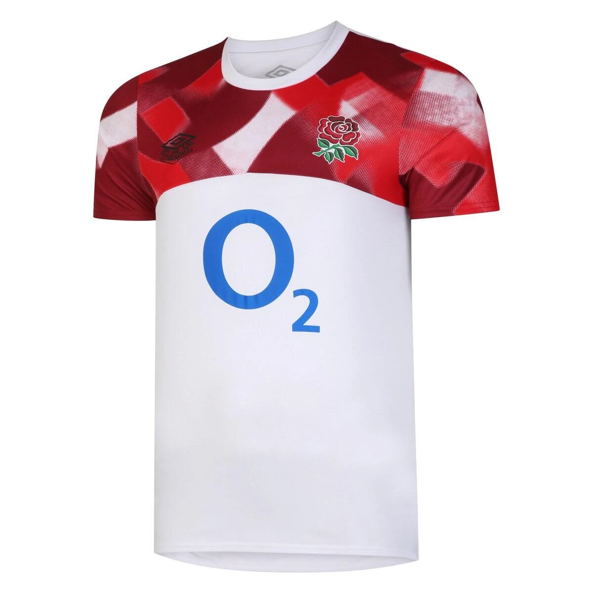 UMBRO England Rugby Mens 22/23 Warm Up Jersey (Brilliant White/Fiery Red/Jester Red) 1 UMBRO England Rugby Mens 22/23 Warm Up Jersey (Brilliant White/Fiery Red/Jester Red)
