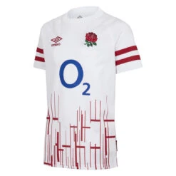 UMBRO England Rugby Childrens/Kids Home Jersey (White/Red)