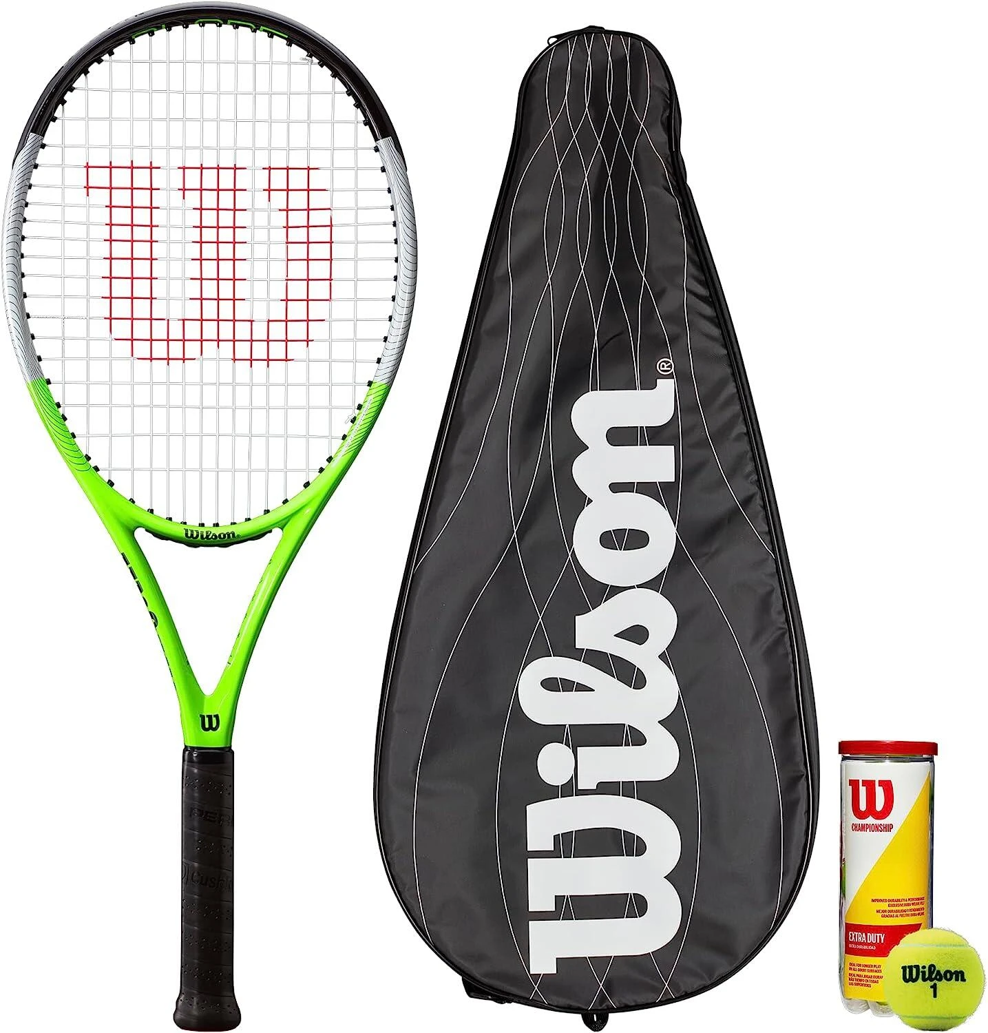 Wilson Blade Feel RXT 105 Tennis Racket, Full Protective Cover & 3 Tennis Balls 1 Wilson Blade Feel RXT 105 Tennis Racket, Full Protective Cover & 3 Tennis Balls