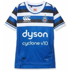 Canterbury CCC Bath Home Vapodri S/S Rugby Shirt Kids Blue